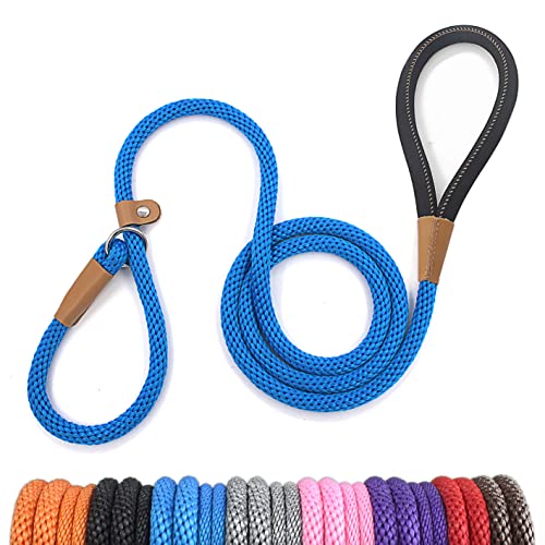 lynxking Dog Leash Slip Lead 5 6 8 FT Dog Training Leash Strong Heavy Duty Braided No Pull Training Lead Leashes for Small Medium Large Dogs
