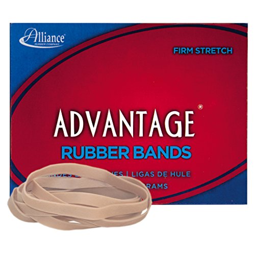 Alliance Rubber 26649 Advantage Rubber Bands Size #64, 1/4 lb Box Contains Approx. 80 Bands (3 1/2' x 1/4', Natural Crepe) Beige