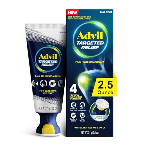 Advil Targeted Relief Pain Relieving Cream with Massage Applicator, Up to 8 Hours of Powerful Relief of Joint Pain, Lower Back Pain and Muscle Pain, 2.5 oz