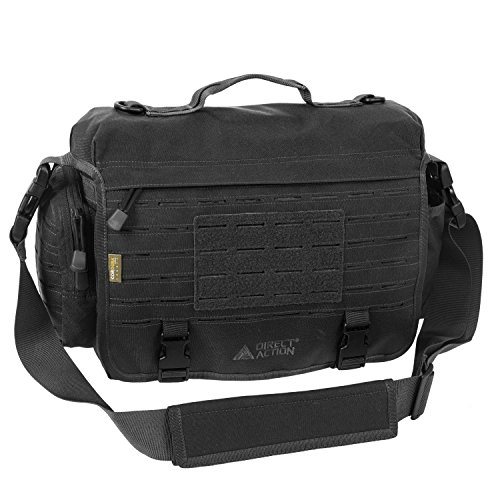 Direct Action Messenger Mk II Tactical Bag Black Mk II 10 Liter Capacity, ideal for laptop, ipad or tablet