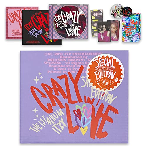 ITZY [ CRAZY IN LOVE ] Special Edition - (JEWELCASE VER.) Cover Sleeve + Photobook + CD-R & Jewel Case + Lyric Paper + Photo Card + Concept Film