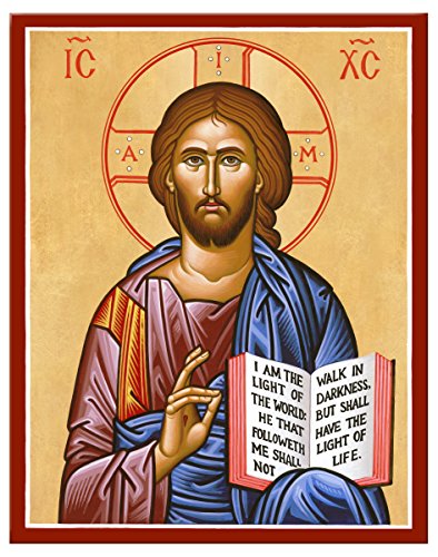 Monastery Icons Jesus Christ The Teacher Mounted Plaque Icon Reproduction 7.8' x 10'