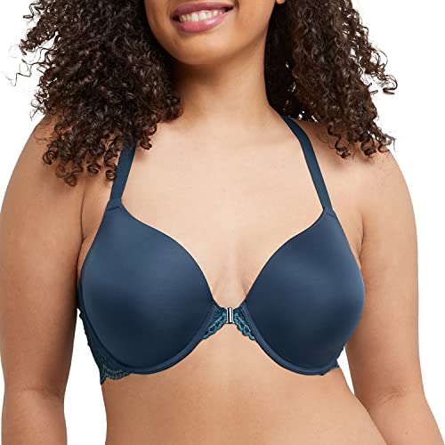 Maidenform One Fab Fit T-Shirt, Lightly-Lined Underwire, Racerback Bras for Women, Urchin Teal/Bleached Indigo