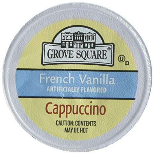 Grove Square Cappuccino Pods, French Vanilla, Single Serve, 50 Count (Pack of 1) - Packaging May Vary