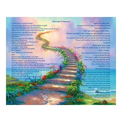 Stairway To Heaven - Vintage Led Zepplin Music Decor Wall Art, This Music Poster Wall Decor is Great For Home Decor, Bedroom Decor, Office Decor, or Man Cave Room Decor Aesthetic, Unframed - 8x10