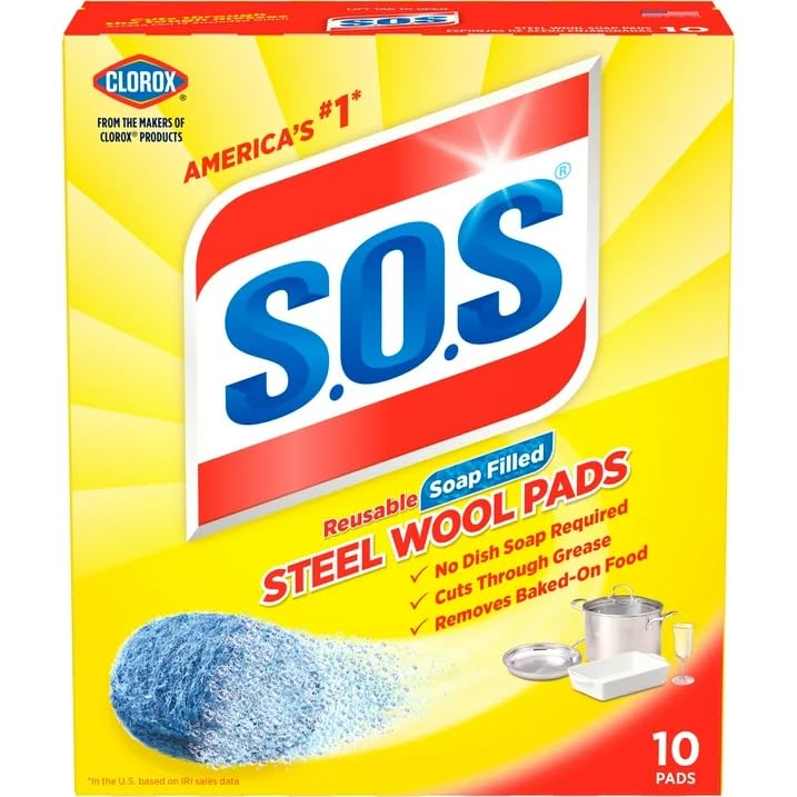 10002, Steel Wool Soap Pads, 10 Ct (1-Pack)