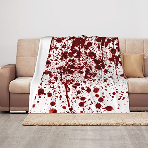 Halloween Throw Blanket,Scary Bloodstain on Super Soft Cozy Throw Blanket Lightweight Flannel Blanket Comfort Warm for Sofa Bed Couch Chair or Dorm (40' x 50')