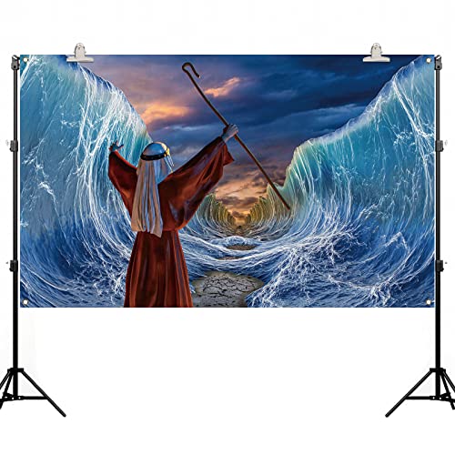 Rainlemon Jewish Passover Photo Booth Backdrop Moses Divide The Red Sea Jews Pesach Party Photography Background Decoration
