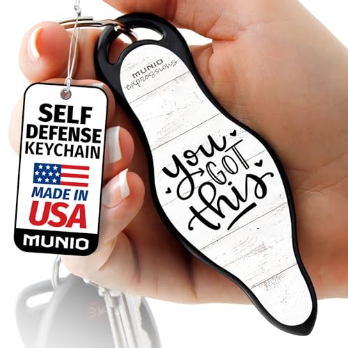 MUNIO Self Protection Keychain Kubotan, Legal, Can Take on an Airplane, Expressions Collection, Made in USA (You Got This)