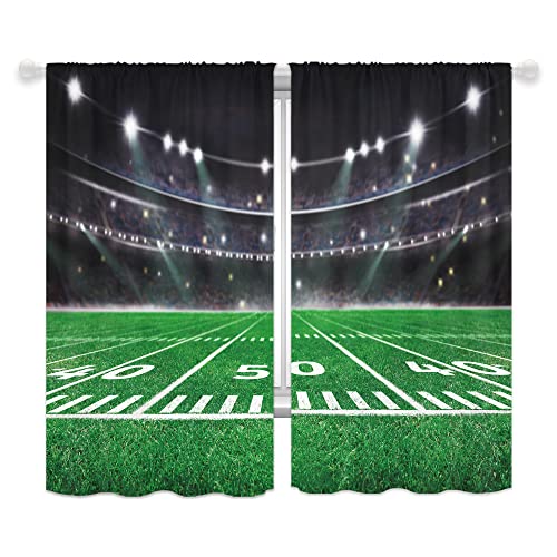 Yorida Football Curtains, Curtains for Boys Bedroom, Boys Room Curtains, Men Room Decor Sports Kids Window Curtains Arena Stadium 42x63 Inch Rod Pocket 2 Panels Curtains Drapes for Living Room