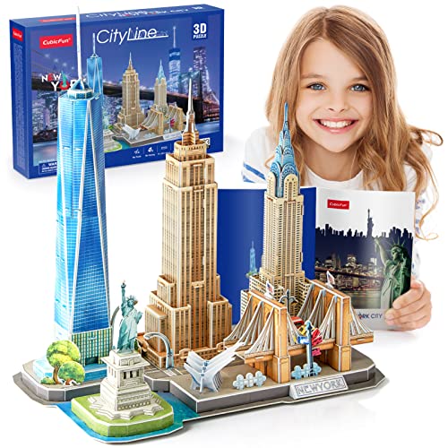 3D Puzzles for Kids Ages 8-10 Arts Crafts for Kids Ages 8-12 New York Cityline 3D Architecture Crafts for Girls Ages 8-12, Toys Gifts for 8 Year Old Girls Gifts for 10 Year Old Girl Building Model