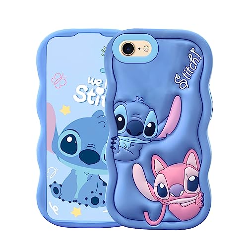 ZCSIBORUI Compatible with iPhone 7/8 Case, iPhone 6/6S Case, Cute 3D Cartoon Animal Character Soft Rubber Cool Shockproof Protective Shell Skin Cover for iPhone SE 2020 4.7” Blue