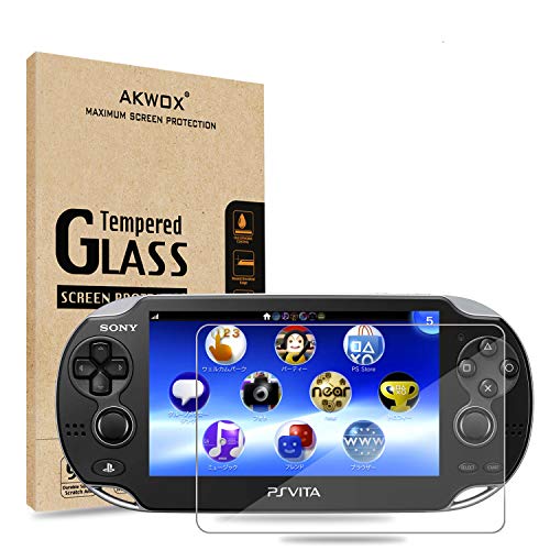 AKWOX (Pack of 2) Screen Protector For PS Vita 1000, Premium HD Clear 9H Tempered Glass Screen Protective Film For Sony PlayStation Vita PSV 1000-Max Clarity And Touch Accuracy Film