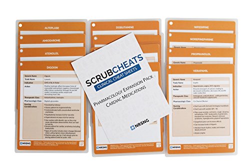 ScrubCheats Expansion Pack: Pharmacology Cardiac Medications by NRSNG (Orange)