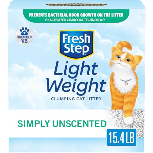 Fresh Step Lightweight Clumping Cat Litter, Unscented, 15.4 lbs (Package May Vary)