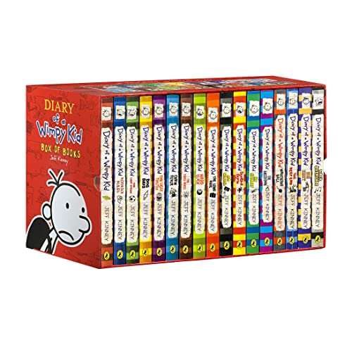 A Library of a Wimpy Kid 1-17 Boxed Set Complete Full Collection Series, Paperback Edition