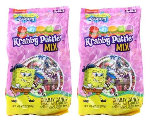 SpongeBob SquarePants Easter Themed Krabby Patties Gummy Candy Burgers (60 Count Assorted Flavors & Colors), Easter Egg Fillers, Easter Basket Stuffers, Egg Hunt