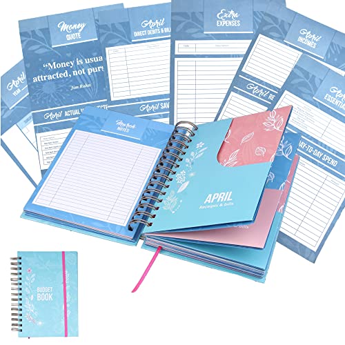 Budget Planner & Monthly Bill Organizer Book - (Non-Dated) Budget Book and Expense Tracker Notebook– Financial Planner Bundled with Cash Envelopes