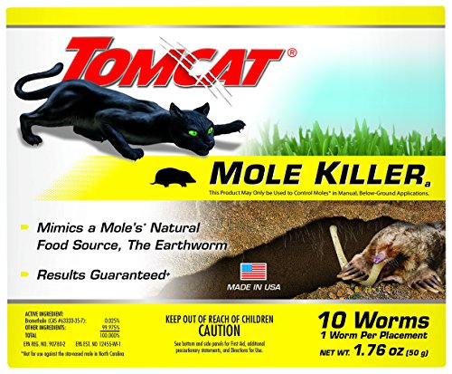 Tomcat 372310 Includes 10 per Box-Mimics Natural Food Source-Ready-to-Use Mole Killer(a) -Worm Bait, 10 Pack