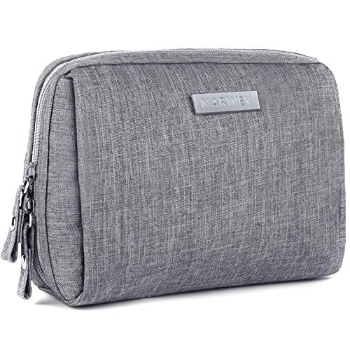 Narwey Small Makeup Bag for Purse Travel Makeup Pouch Mini Cosmetic Bag for Women (Small, Grey)