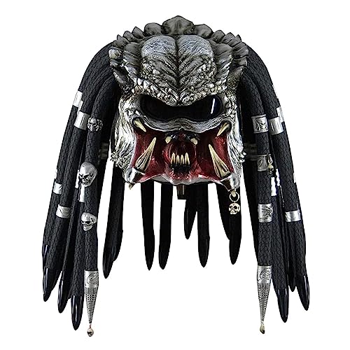 Lyxaof Predator Mask Scary Alien Monster Masks Replica Dreads Soldiers Cosplay Helmet Creepy Halloween Predator Costume Props (Monster A)