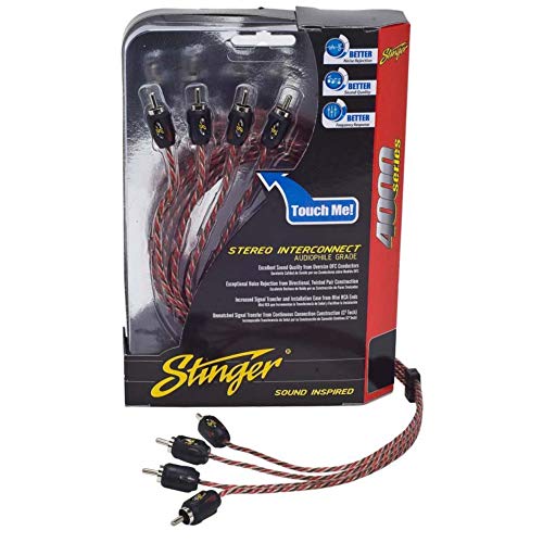 Stinger SI4417 17-Foot 4000 Series Professional 4 Channel RCA Interconnects,BLACK