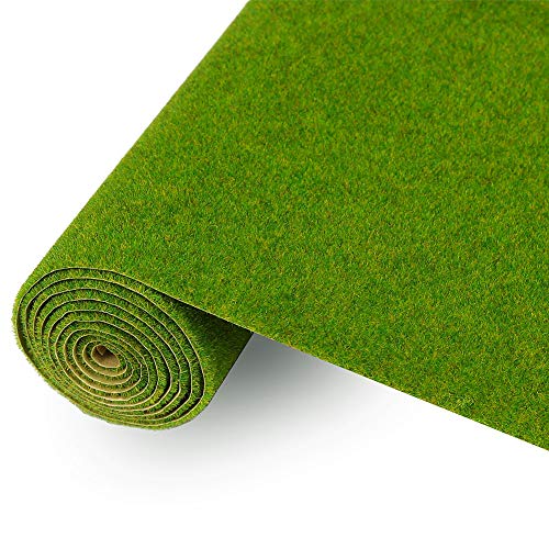 CP138 Artificial Model Grass Mat Trains Grass Green 40 x 100cm or 15.7'x 39'for Decoration Kids Craft Scenery Model DIY