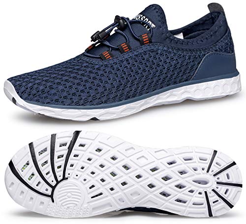 DOUSSPRT Men's Water Shoes Quick Drying Sports Aqua Shoes Blue Size 8.5