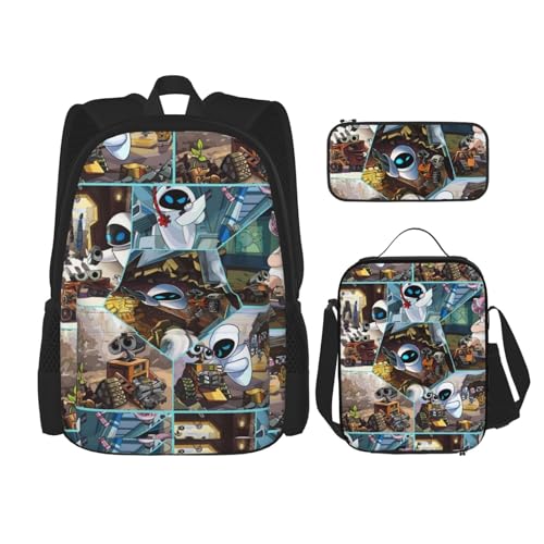 GTRHTYJ Travel Camping Work Backpack for Womens/Mens Gifts Classic Daypack Funny Anime Computer Bags Set 3 Piece Backpack With Lunch Box Pen Case