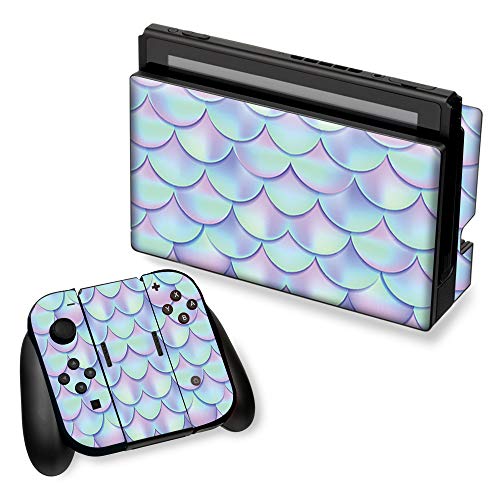 IT'S A SKIN Wrap Compatible with Nintendo Switch (R) and Controller - Decals Vinyl Stickers Overlay - Mermaid Scales Blue Pink
