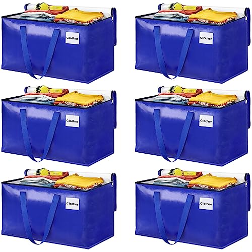 EpicTotes Extra Large Moving Bags with Study Handles & Heavy Duty Zippers, Space Saving Packing Bags for Home & Dorm (88L 6-Pack)