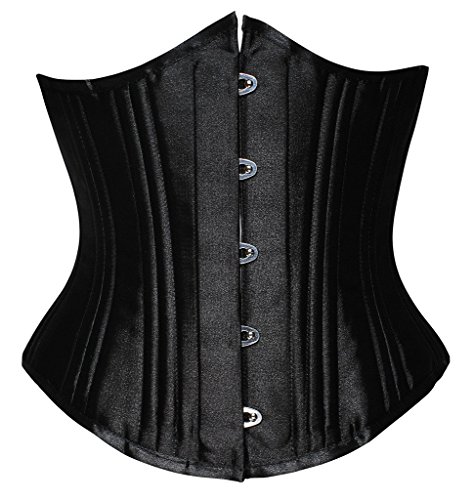 SHAPERX Women's Waist Training Corsets Underbust Heavy Duty 26 Steel Boned Hourglass Silhouette Body Shaper, SZ1908-Black-M