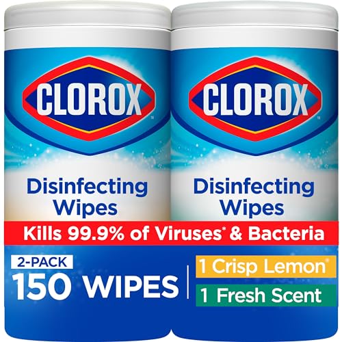 Clorox Disinfecting Wipes Value Pack, Bleach Free Cleaning Wipes, 75 Count Each, Pack of 2, Packaging May Vary