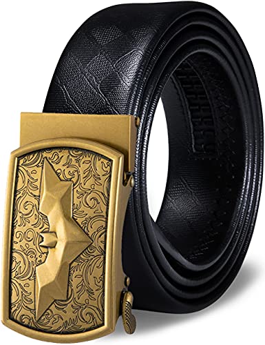 Barry.Wang Mens Ratchet Belt,Batman Buckle Belt Fashion Genuine Leather Strap,Gift for Men