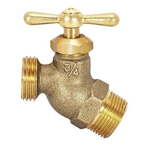 Eastman Male No-Kink Hose Bibb, 3/4 Inch MIP Connection, Brass Plumbing Fitting, 20207