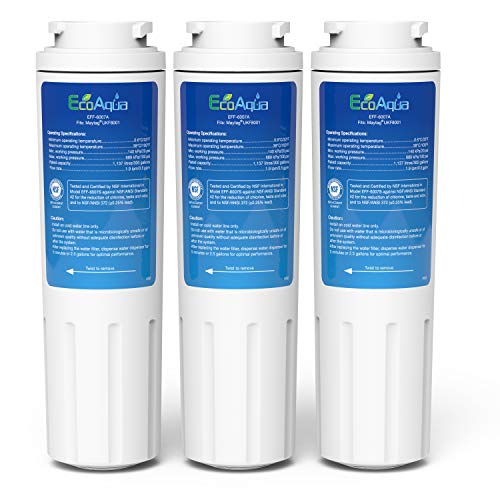 EcoAqua Replacement Filter, Compatible with Maytag UKF8001, EDR4RXD1, Whirlpool 4396395, Puriclean II, Kenmore 46-9006, Everydrop Filter 4, Viking RWFFR Refrigerator Water Filter, 3 Pack