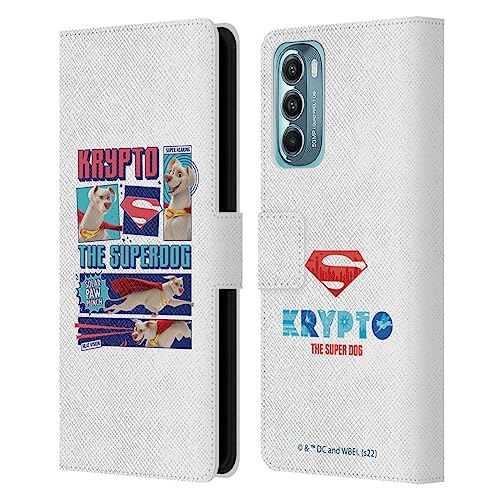 Head Case Designs Officially Licensed DC League of Super Pets Krypto The Superdog Graphics Leather Book Wallet Case Cover Compatible with Motorola Moto G Stylus 5G (2022)