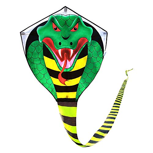 Large Cobra Kite for Adults Kids Boys with Super Long Tail (49 ft), Extra Easy to Fly, Best Huge Kites for The Beach/Kite Party/Field/Park, It Will Dominate The Sky!