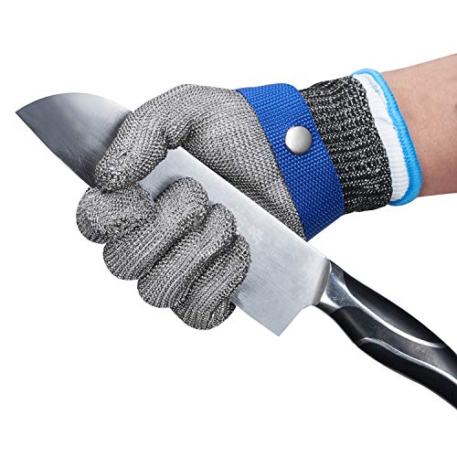 ThreeH Protective Gloves for Cutting Chopping Slicing Meat Processing Stainless Steel Cut Resistant Gloves GL09 XL(One piece)