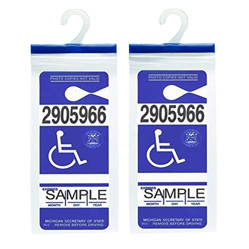 Handicap Parking Placard Holder - Disabled Parking Permit Holder Hanger Sleeve with Larger Hook by Tbuymax(Set of 2)