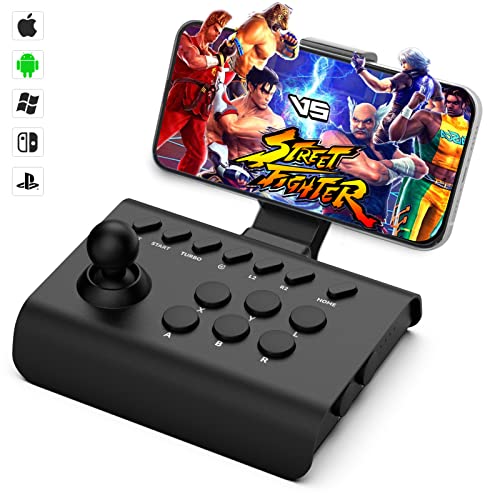 arVin Arcade Fight Stick Joystick Game Controller for iPhone iOS Android PC Fighting Stick for Nintendo Switch/PS3/PS4 Arcade Rocker Gamepad with Turbo & Marco for Emulators/Cloud/PS Remote Play/Steam