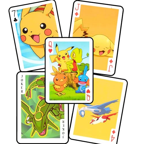 AW Anime WRLD Pokemon Playing Cards Poker Deck - Standard Set of 52 Anime Merch Cards Game