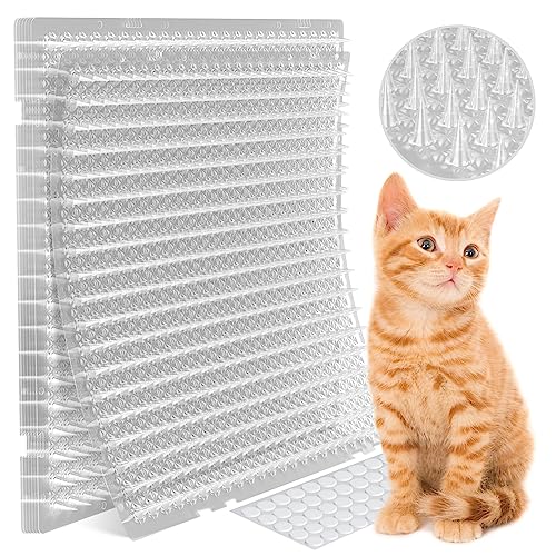 Petfolio 12 Pack Scat Mat for Cats - 16 x 13 Inch Cat Spike Mat with 1 Inch Spike is A Perfect Pet Training Mat Device for Cat Repellent Indoor & Outdoor to Deter Cats & Other Animals for All Seasons