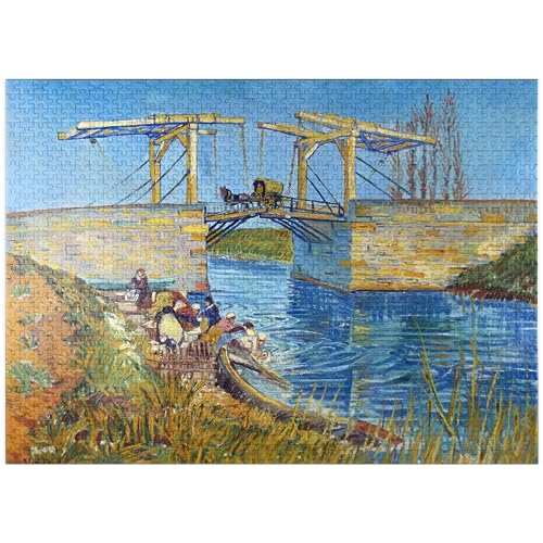 Vincent Van Goghs The Langlois Bridge at Arles with Women Washing 1888 - Premium 1000 Piece Jigsaw Puzzle for Adults