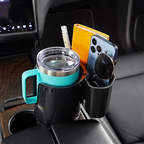 JoyTutus Cup Holder Expander with Storage Box for Car, Large Cup Holder Adapt Most Regular Cup Holder 18-40oz, fit in 2.75-3.25inch Car Holder, with Attached Organizer