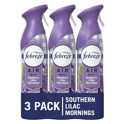 Febreze Air Fresheners, Room Fresheners, Odor-Fighting Air Effects, Lilac Scent , 8.8 oz. Aerosol Can, (Pack of 3) , Air Freshener Spray