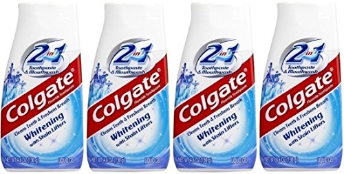 Colgate 2-in-1 Whitening With Stain Lifters Toothpaste 4.60 Oz (4 Packs) (Packaging May Vary)