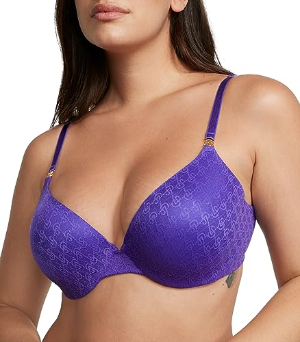 Victoria's Secret Icon Push Up Demi Bra, Custom Padding, VS Monogram Lace, Bras for Women, Very Sexy Collection, Purple (32C)