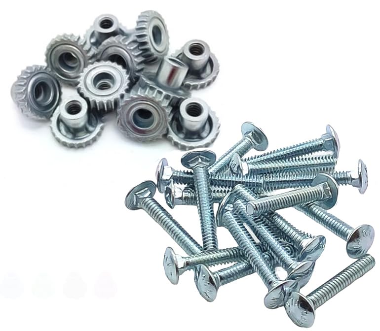 Pet Carrier Dog Kennel Metal Fasteners Nuts Bolts Replacements (1-1/4' Medium Bolts, 16 Pack)