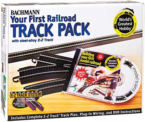 Bachmann Trains Snap-Fit E-Z TRACK WORLD’S GREATEST HOBBY TRACK PACK - Steel Alloy Rail With Black Roadbed - HO Scale , White Medium